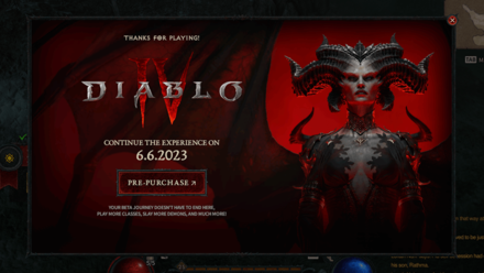 Diablo 4 - Beta Progress Does Not Carry Over