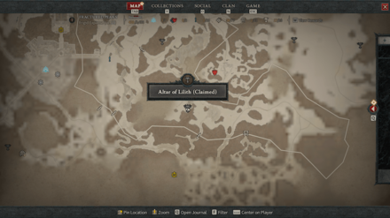 Diablo 4 - Altar of Lilith #17 Fractured Peaks Frigid Expanse Map