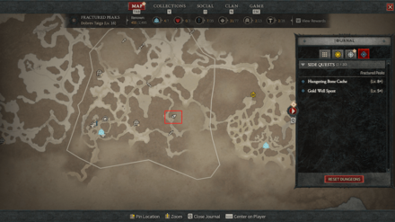 Diablo 4 - Altar of Lilith #19 Fractured Peaks Frigid Expanse Map