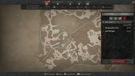 Diablo 4 - Altar of Lilith #5 Fractured Peaks The Pallid Glade Map