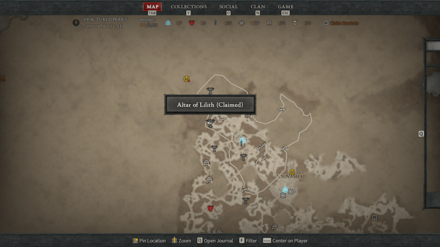 Diablo 4 - Altar of Lilith #10 Fractured Peaks Sarkova Pass Map