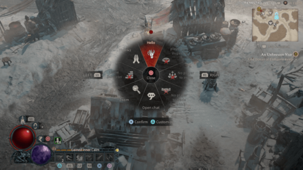 Choose Hello from the Emote Wheel