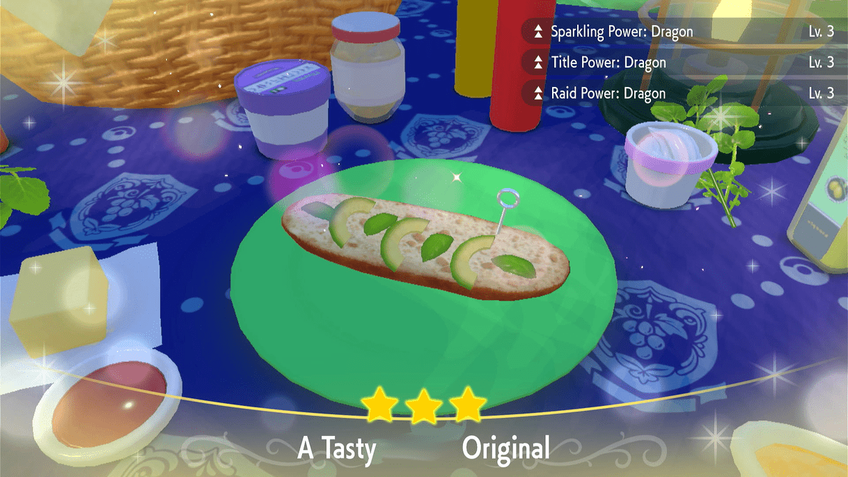 Raid Power Dragon Avocado Sandwich Lv. 3 - Pokemon Scarlet and Violet (SV)