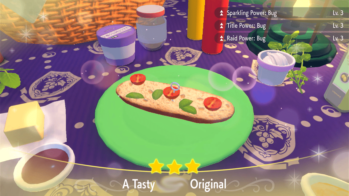 Raid Power Bug Cherry Tomato Sandwich Lv. 3 - Pokemon Scarlet and Violet (SV)