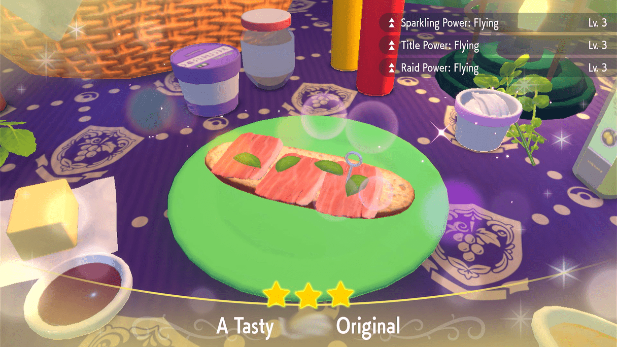Raid Power Flying Prosciutto Sandwich Lv. 3 - Pokemon Scarlet and Violet (SV)