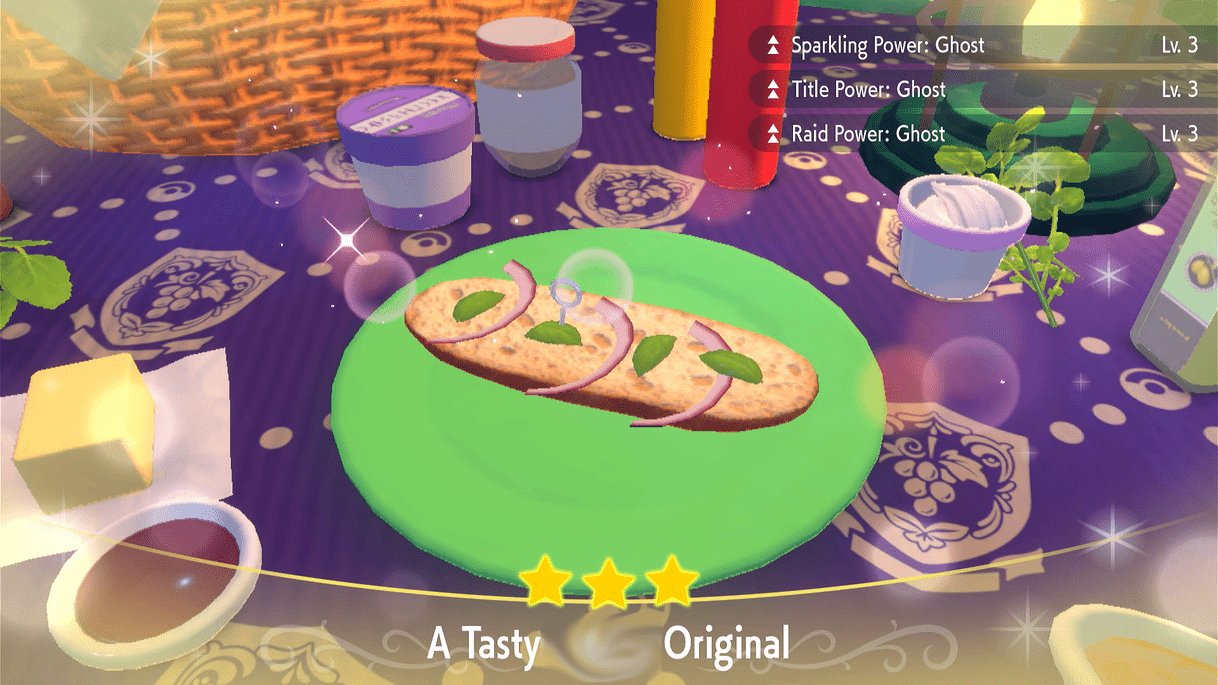 Raid Power Ghost Red Onion Sandwich Lv. 3 - Pokemon Scarlet and Violet (SV)