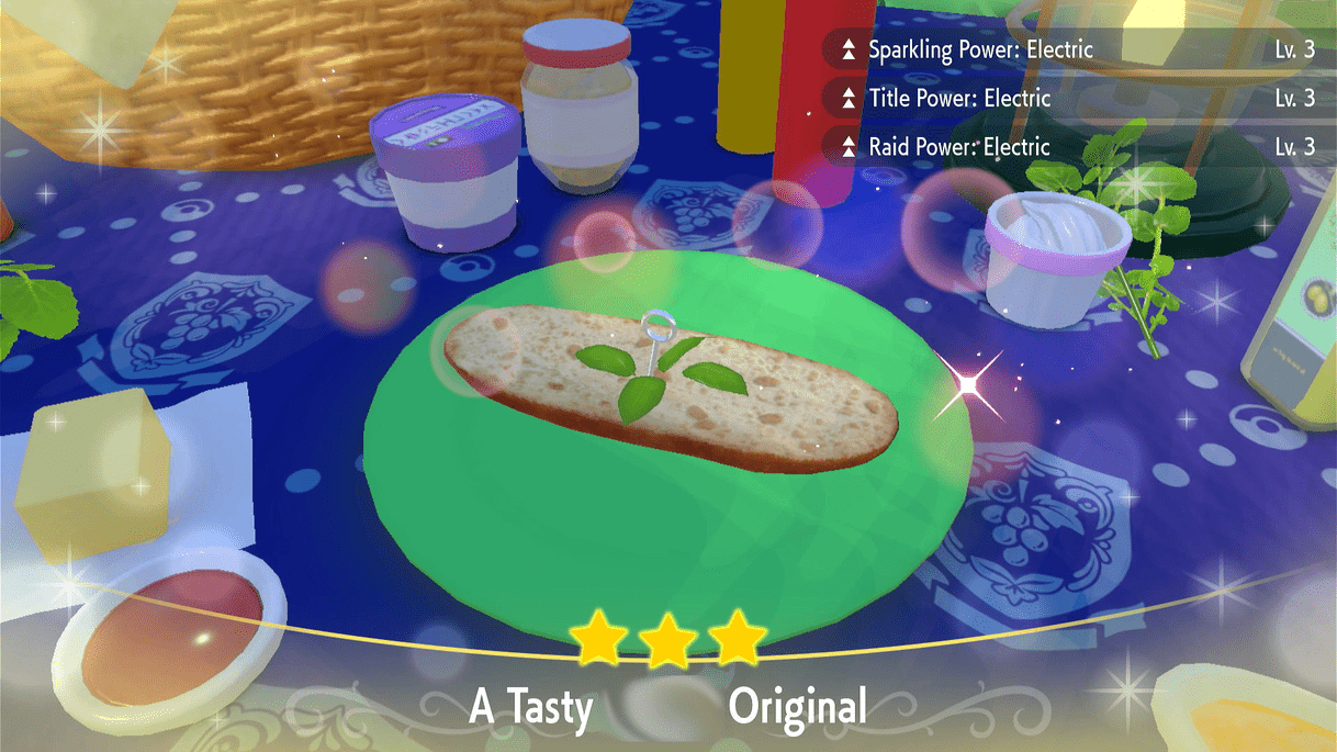 Raid Power Electric Jam Sandwich Lv. 3 - Pokemon Scarlet and Violet (SV)