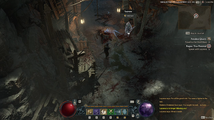 Diablo IV - A Rogue speaking to Leyrana after defeating Bakira