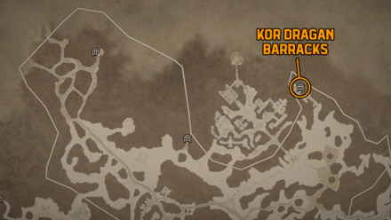 Diablo 4 - Kor Dragan Barracks Fractured Peaks Sarkova Pass Map