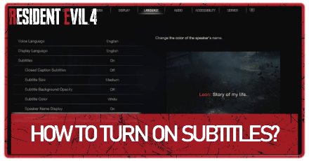 Resident Evil 4 Remake (RE4) - How to Turn on Subtitles.png