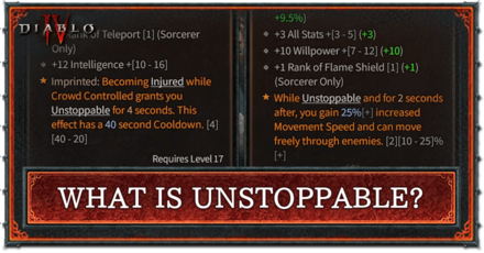 Diablo 4 - What is Unstoppable