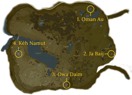 Great Plateau Tower Region Shrine Map
