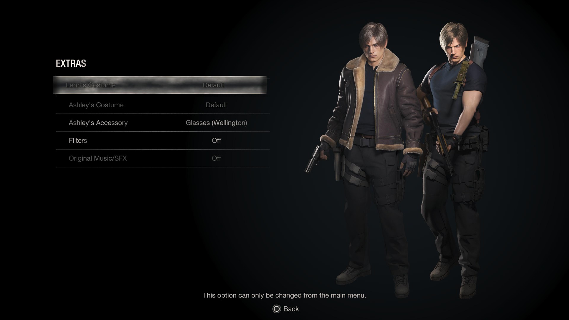 RE4 Remake - How to Change Costumes - Only Be Changed in Main Menu