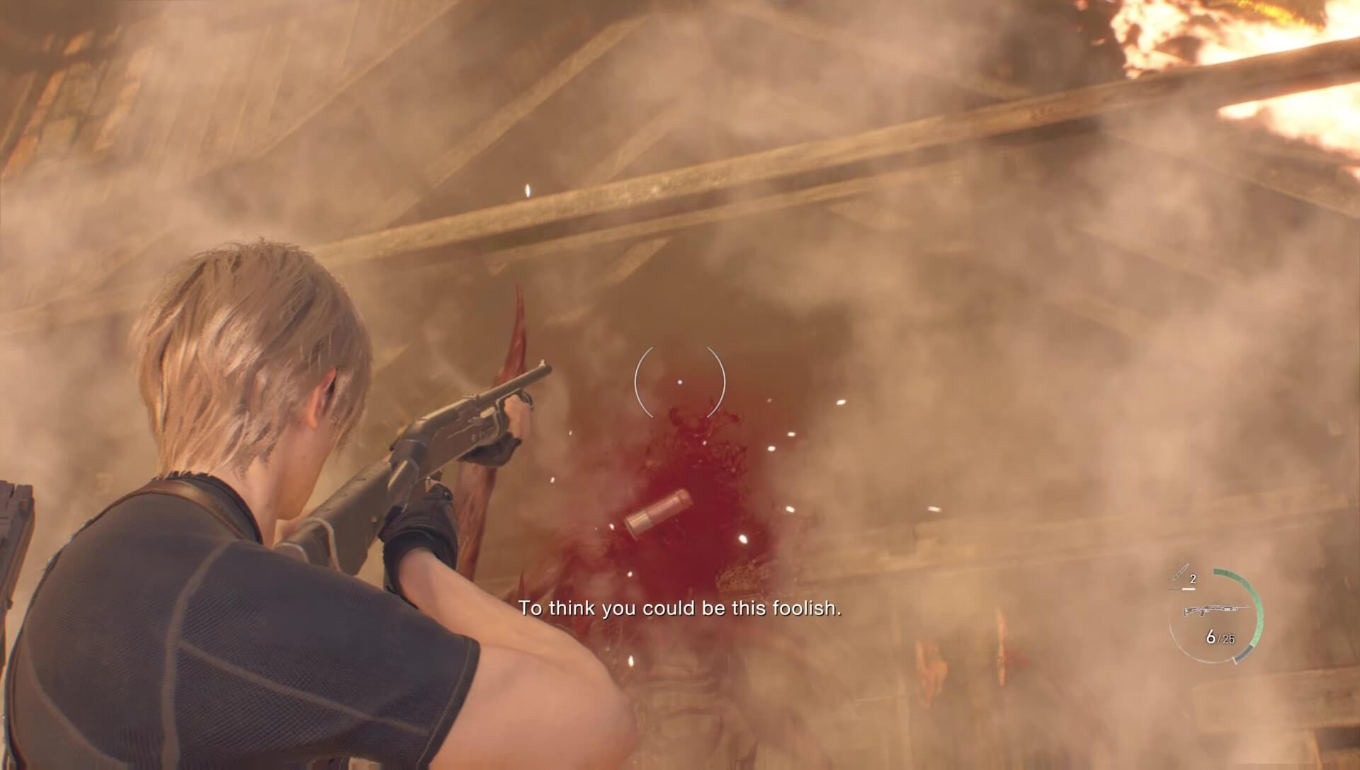 RE4 Remake - Use Shotgun on Mendez