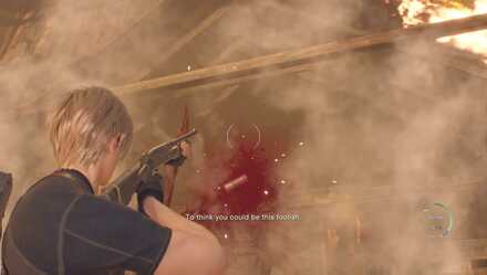 RE4 Remake - Use Shotgun on Mendez.