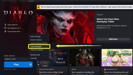 Diablo 4 - Scan and Repair Game Files