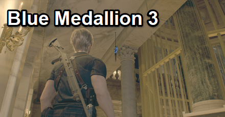 Grand Hall Blue Medallion 3 Location  Resident Evil 4 Remakemode:scale