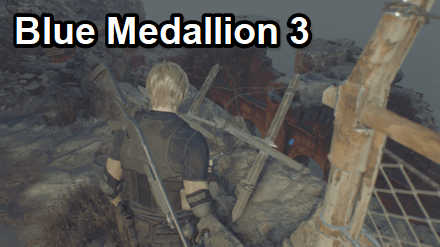 Cliffside Ruins Blue Medallion 3 Location  Resident Evil 4 Remakemode:scale