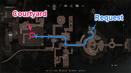 Resident Evil 4 Remake - Courtyard Map