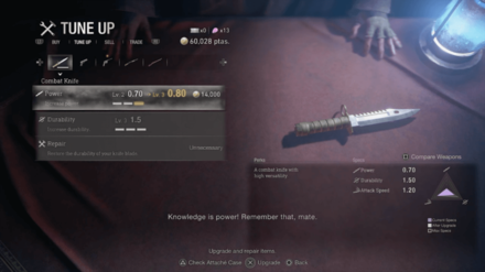 Resident Evil 4 Remake - Enhance Knife Durability Before Power