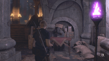Resident Evil 4 Remake - Audience Chamber Merchant In-Game