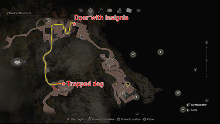 RE4R - head for the church map