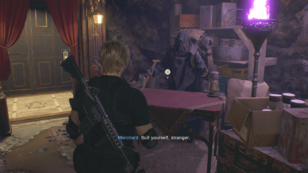 Resident Evil 4 Remake - Underground Tunnel Merchant In-Game