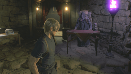 Resident Evil 4 Remake - Specimen Storage Merchant In-Game