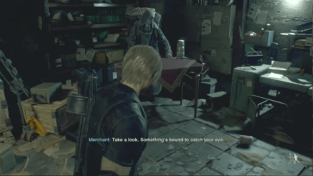 Resident Evil 4 Remake - Loading Docks Merchant In-Game
