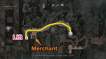 Resident Evil 4 Remake - Lift Route Map