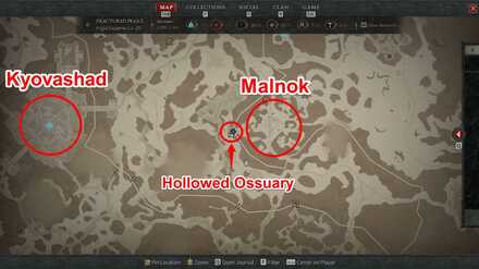 Diablo IV - Hollowed Ossuary Map View