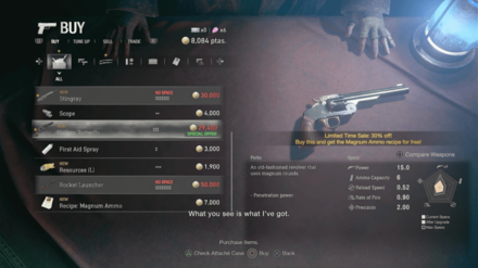 Resident Evil 4 Remake - Discounted Broken Butterfly and Free Magnum Ammo Recipe