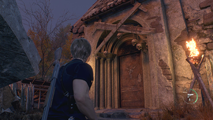 Resident Evil 4 Remake - House Collapsed Tower Insignia Door