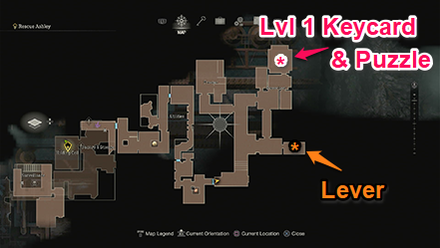 Resident Evil 4 Remake - Level 1 Keycard Map