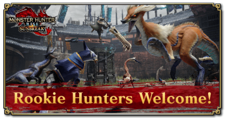 Monster Hunter Rise (MH Rise) - Rookie Hunters Welcome! Quest Banner