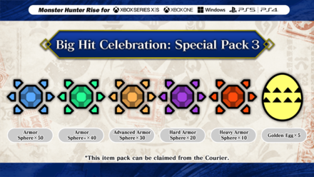MH Rise - Big Hit Celebration Special Pack 3