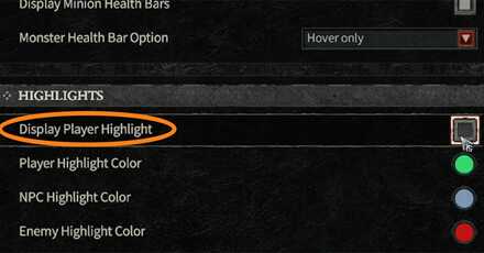 Display Player Highlight - Diablo 4