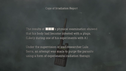 Copy of Irradiation Report Resident Evil 4 Remake