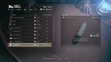 Resident Evil 4 Remake - First Aid Sprays Sell