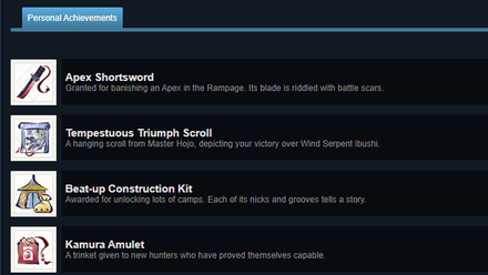 MH Rise - Guild Card Awards Steam Achievements