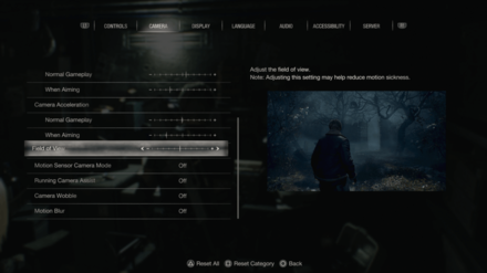 Resident Evil 4 Remake - Change FOV in the Camera Tab