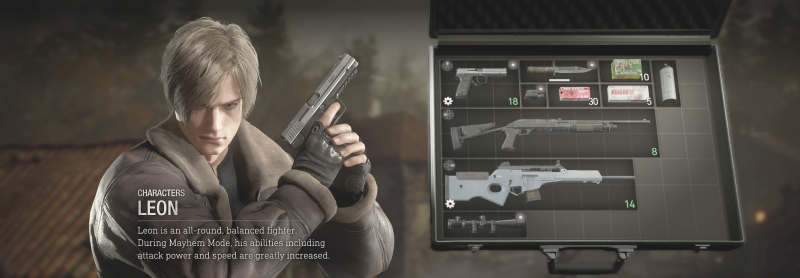 Resident Evil 4 Remake Mercenary Leon Character Loadout