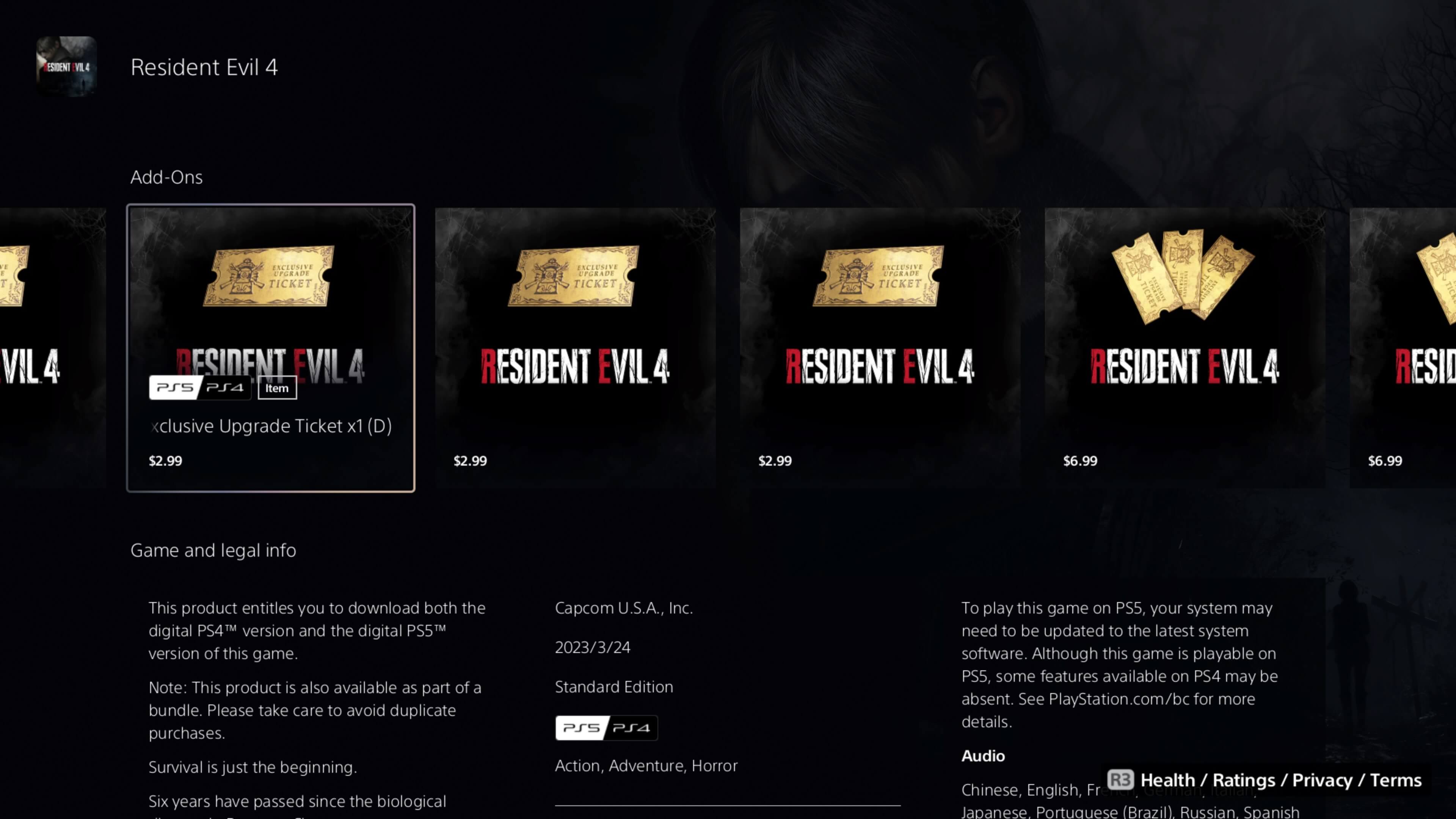 RE4 Remake Upgrade Tickets Addon