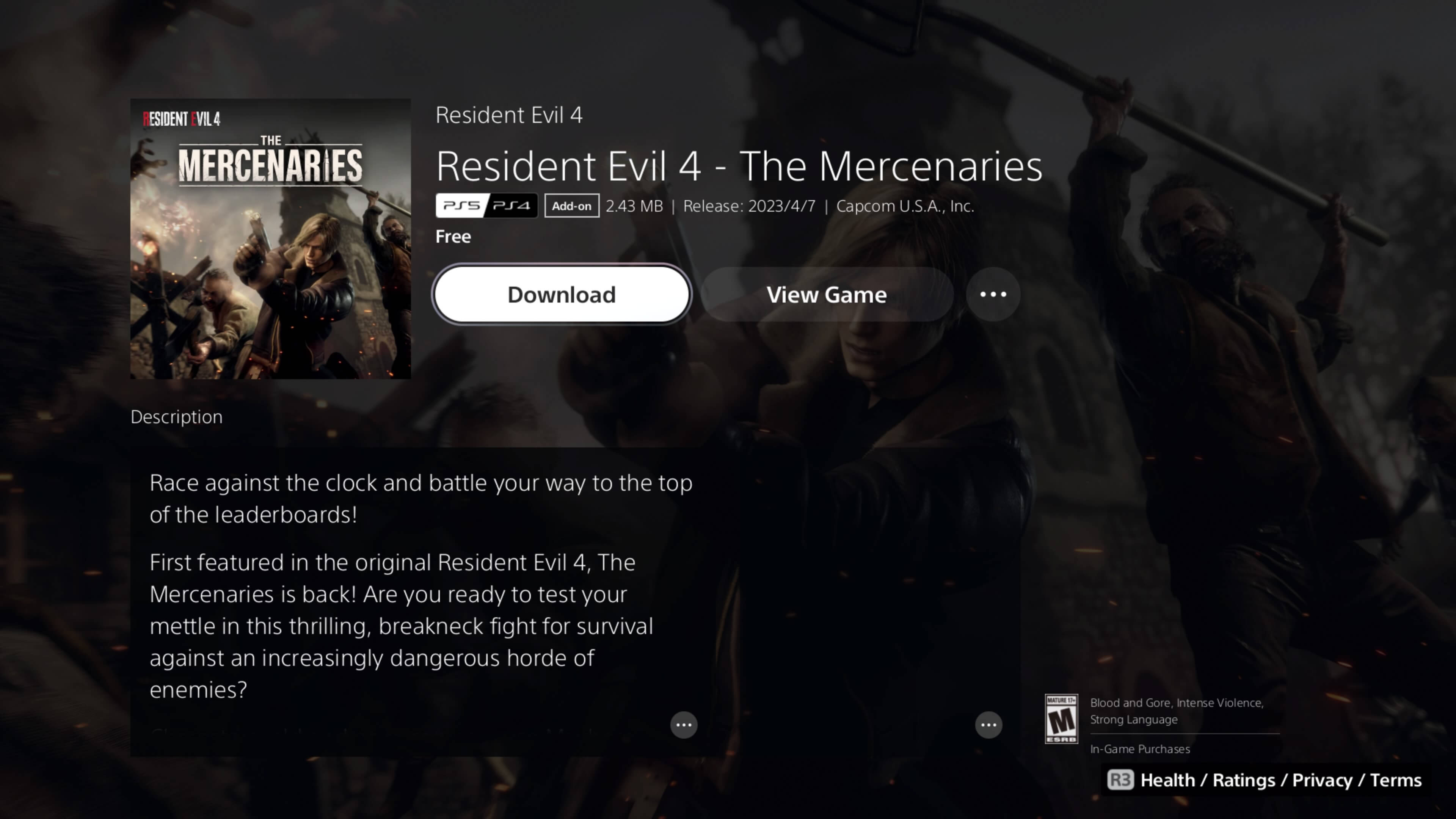 Resident Evil 4 Remake Mercenaries Mode Released