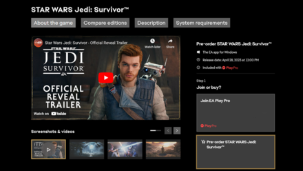 Star Wars Jedi Survivor Pre-orders Available