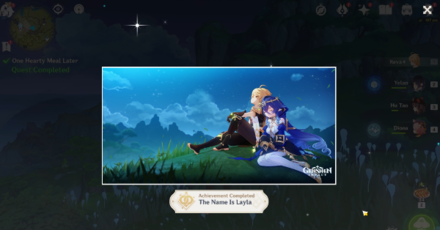 Genshin - Layla Hangout Achievements - The Name Is Layla
