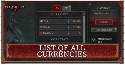 List of All Currencies | Diablo 4 (D4)｜Game8