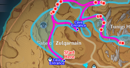 Genshin - Trishiraite Farming Route - Gate of Zulqarnain