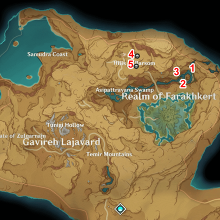 Genshin - Kory Drums Locations (Overworld)