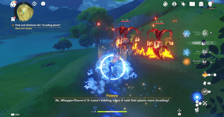 Genshin - Where Lies the Path Home Step 9 - Defeat the invading plants or Whopperflowers